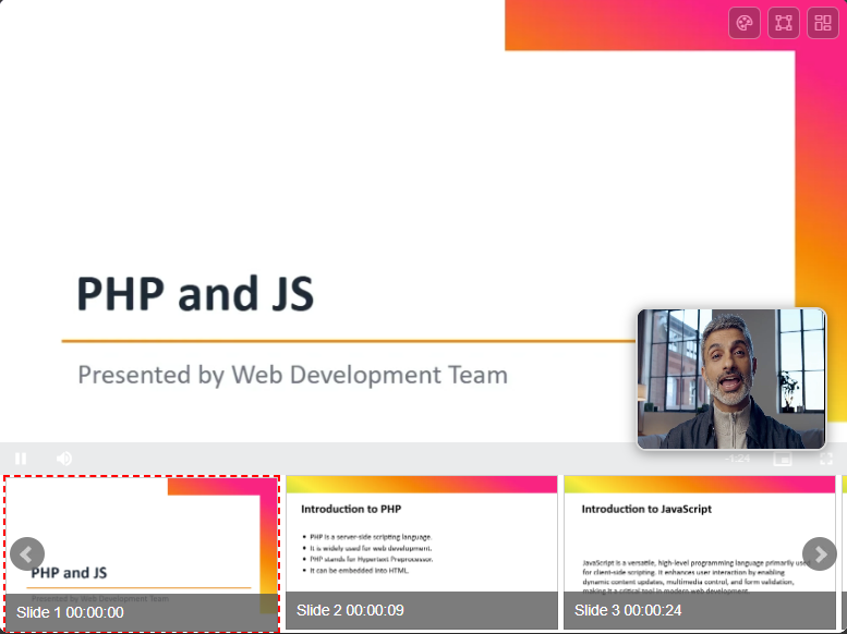 Record PowerPoint with webcam and voiceover tutorial example